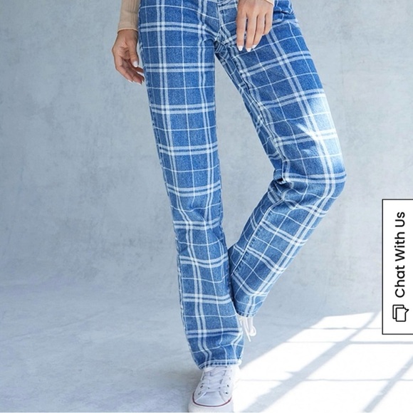 PACSUN Plaid Dad Jean, Size 26 - Picture 2 of 8